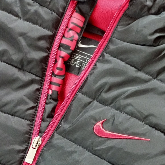 Nike JUST DO IT Black and Red Hooded Jacket PUFFER