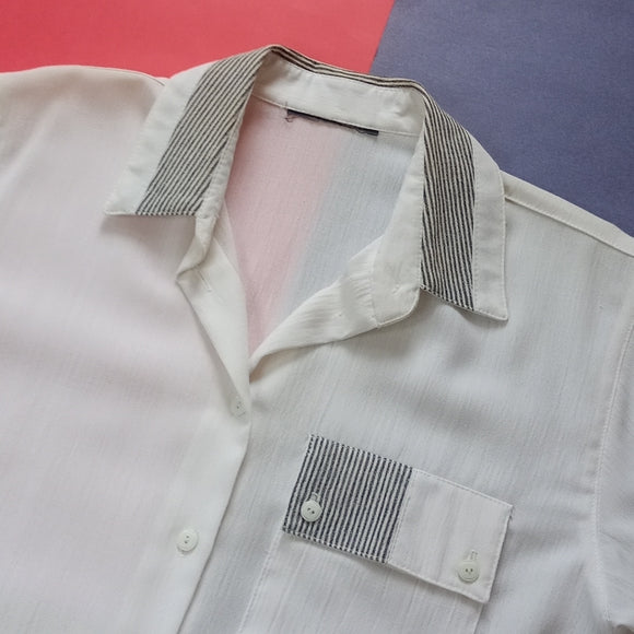 Vintage Various Striped Button-Up Shirt