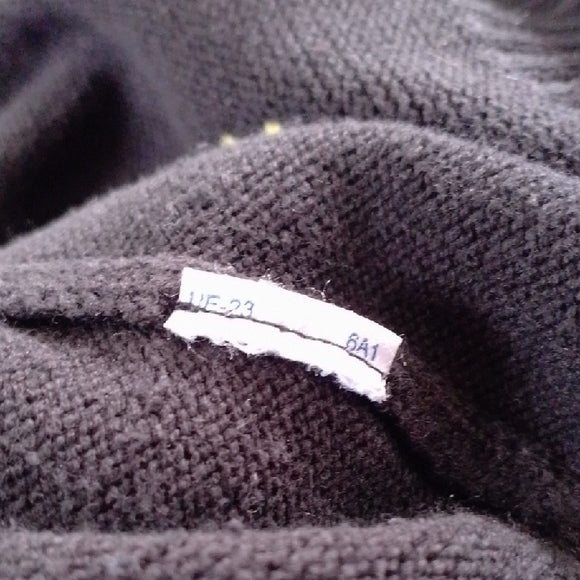 Tommy Hilfiger Black Sweater with Yellow Floral Design