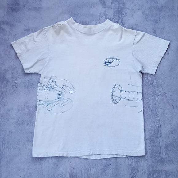VINTAGE 90s Lobster Shoals Marine Lab Gulf Of Main T-Shirt Single Stitch