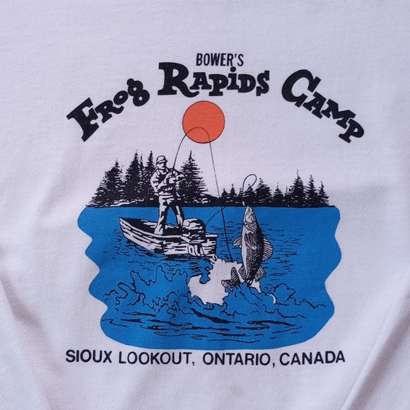 Vintage Fisherman & Walleye Bower's Frog Rapids Camp Sioux Crewneck Unisex