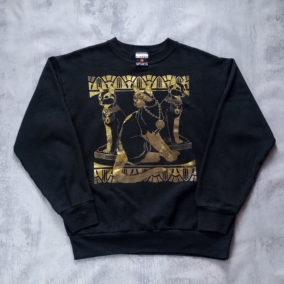 Vintage 1989 Cat Egyptian Air Waves Inc Crewneck UNISEX