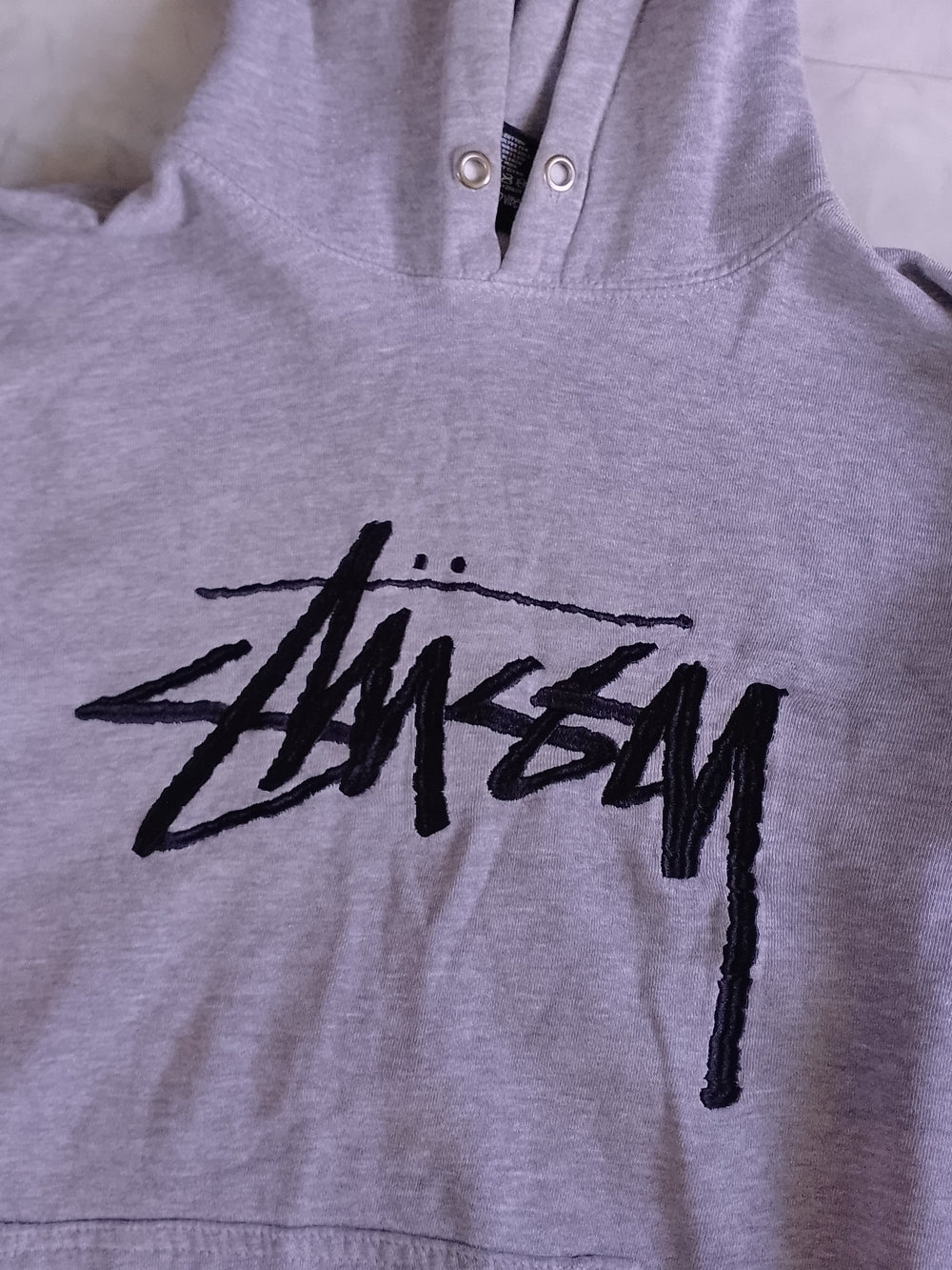 Stussy Embroidered Grey Hoodie
