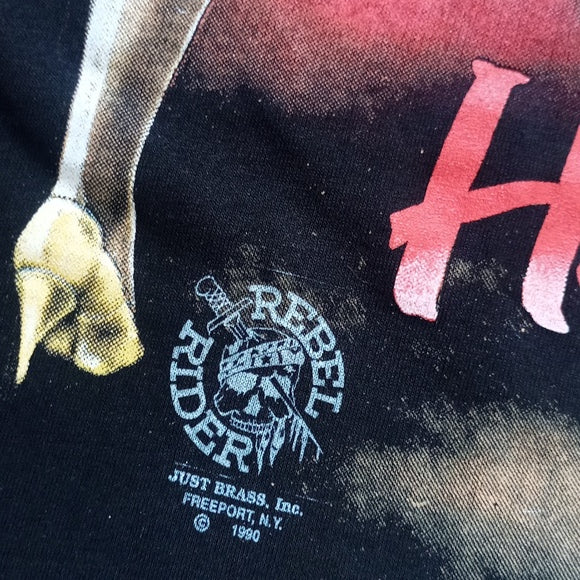 Vintage 1990 Haulin Ass Just Brass INC Single Stitch T-Shirt 3D Emblem