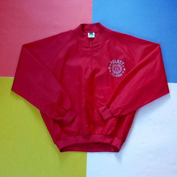 Vintage 90s Volney All-stars Viking Logo Essential Half Zip Windbreaker Jacket