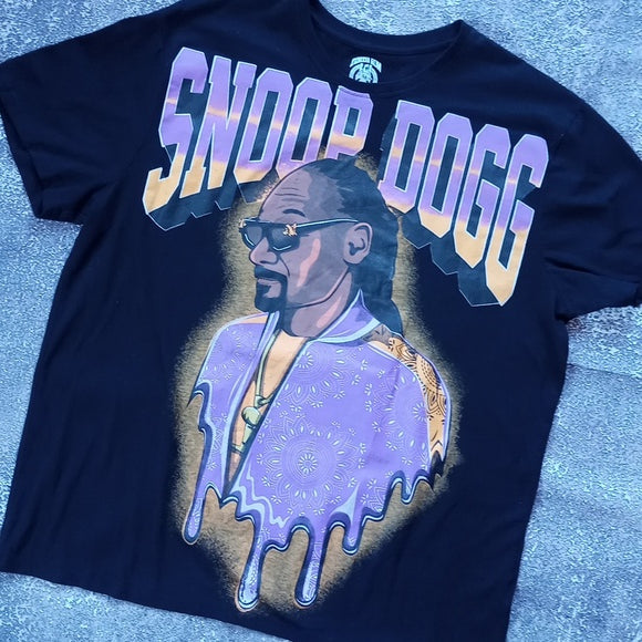 SNOOP DOGG BIG PRINT Graphic T-Shirt Lakers Colours