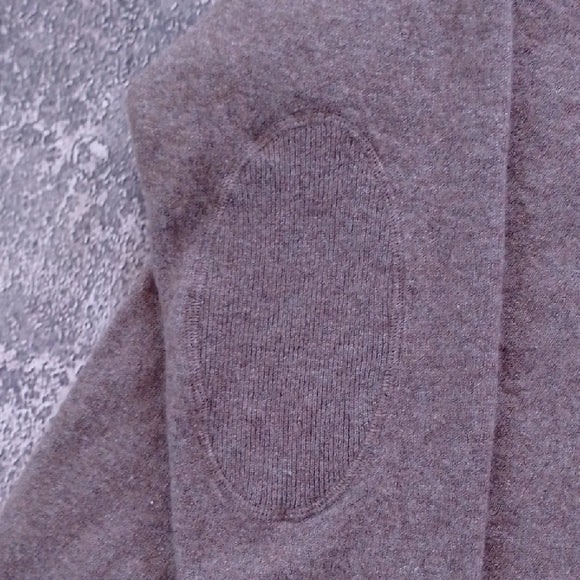 Raffi Wool/Cashmere Brown Sweater ELBOW PATCH