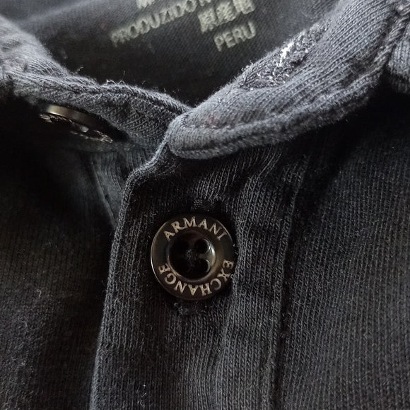 Armani Exchange Polo Shirt Plant Big Leaves Pattern
