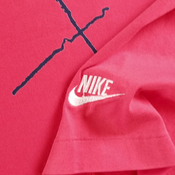 Vintage 90s Nike Abstract tennis Polo Golf Shirt With Funky Design Red