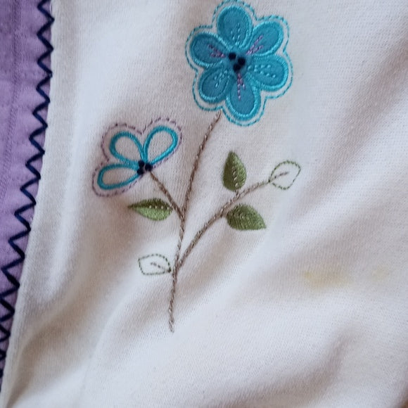 Vintage 90s Floral & Colour Clock Cardigan Sweater