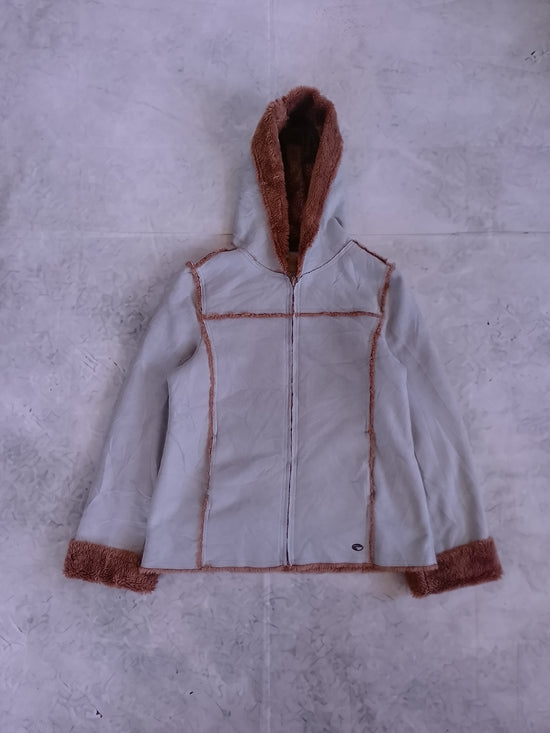 Point Zero x Nicole Benisti Furs Hooded Faux-Shearling Trim Jacket