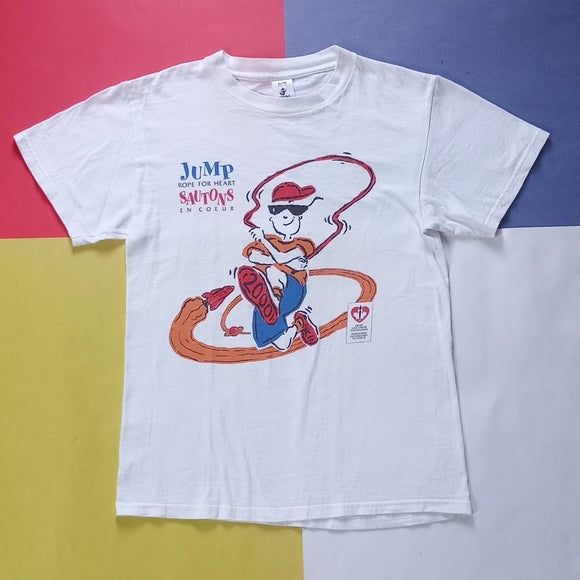 Vintage 2000 Official Jump Rope For Heart Heart And Stroke Foundation T-Shirt