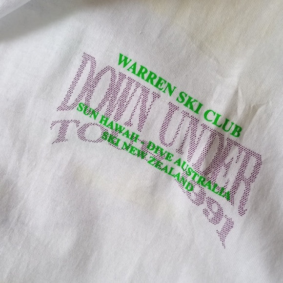 Vintage 1991 Warren Ski Club 1991 Down Under Tour Single Stitch T-Shirt