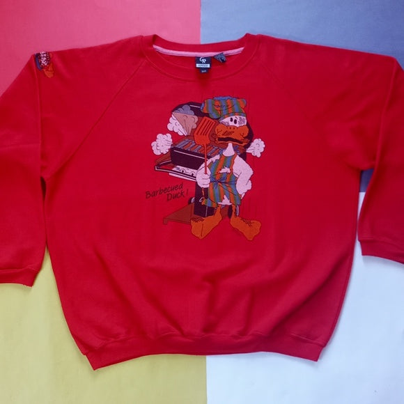 Vintage 1987 Barbequed Duck Duck Mania Crewneck Sweater