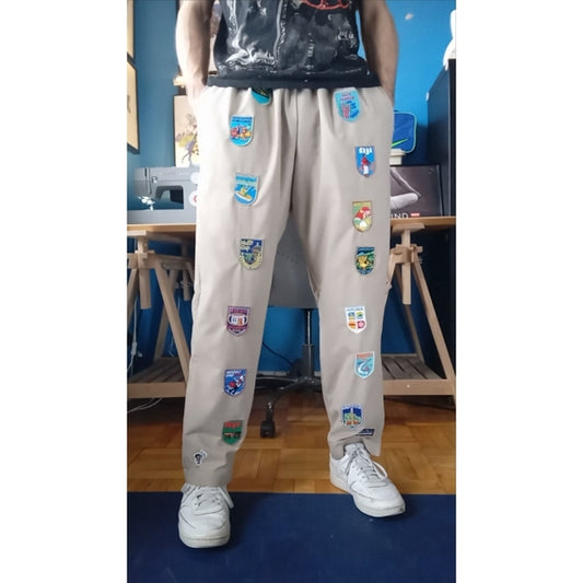 Vintage Travel Patches Reworked Bennygonia Baggy Pants UNISEX