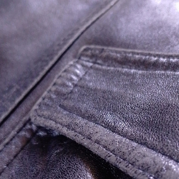 VINTAGE ELITE SPORTSWEAR Black Leather Men's Coat