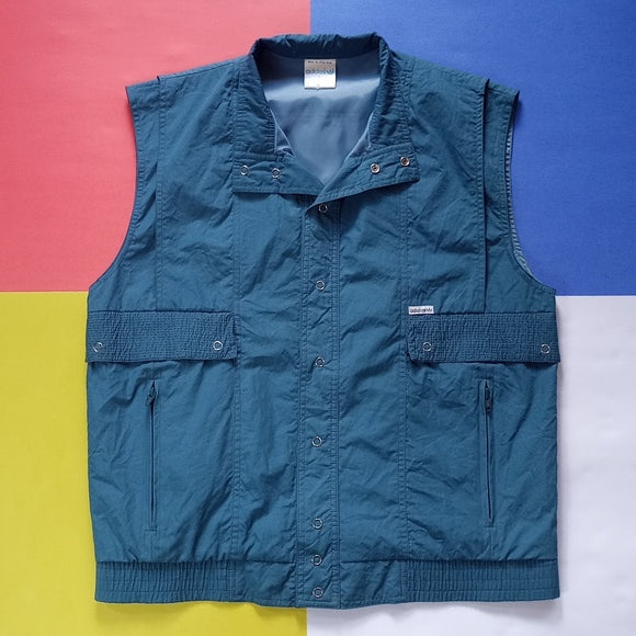 RARE Vintage 1970s Adidas Cargo Pocket Essential Vest BLUE UNISEX