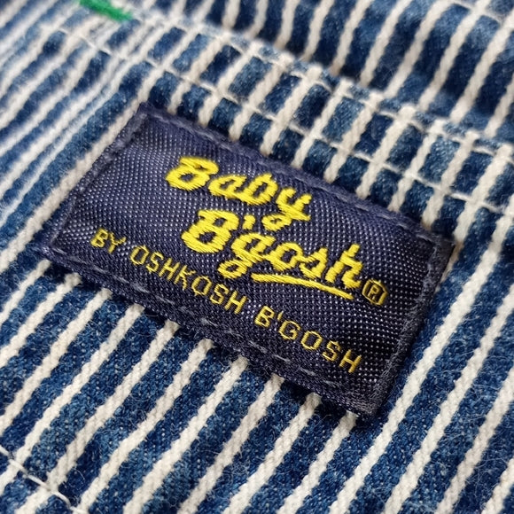 VINTAGE BABY B'gosh Blue Striped Kids Overalls