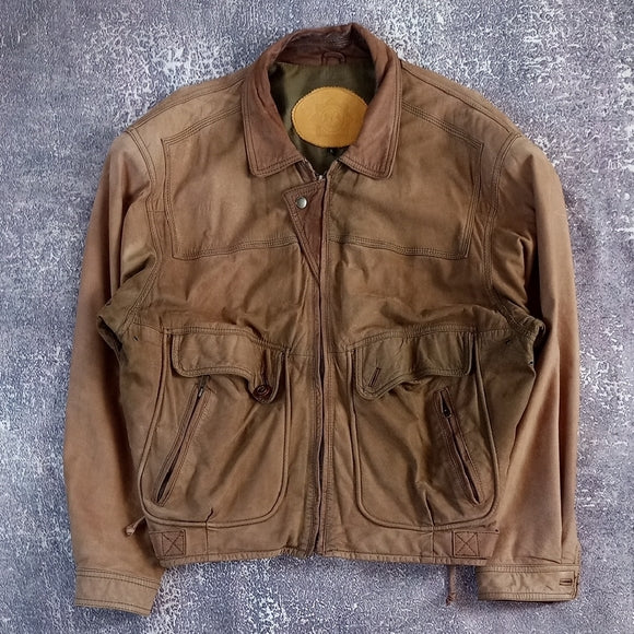 Vintage 90s Leather Biuer Man Leather Jacket UNISEX
