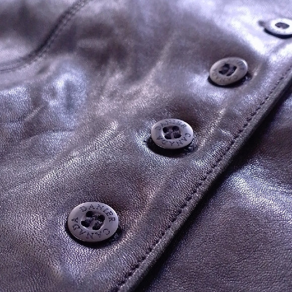 VINTAGE 90s Danier Midnight Black Leather Vest