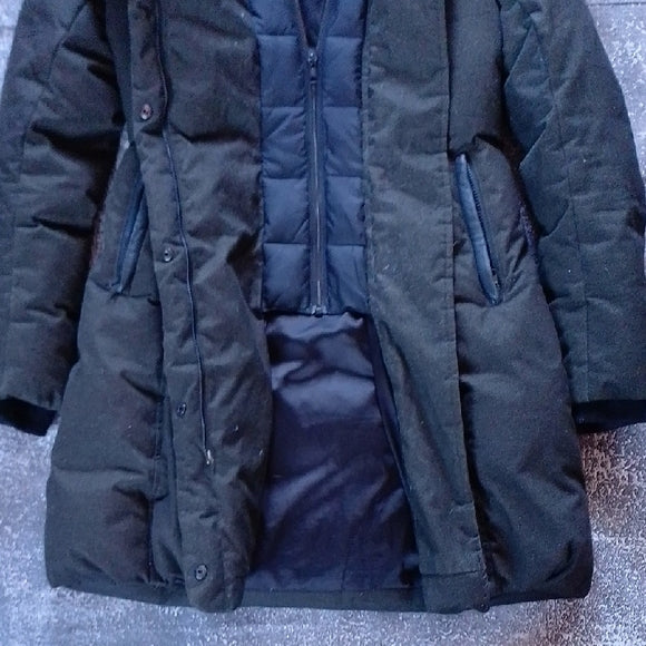SOIA & KYO GREEN Puffer Jacket with Hood GOOSE DOWN CAMELIA-C