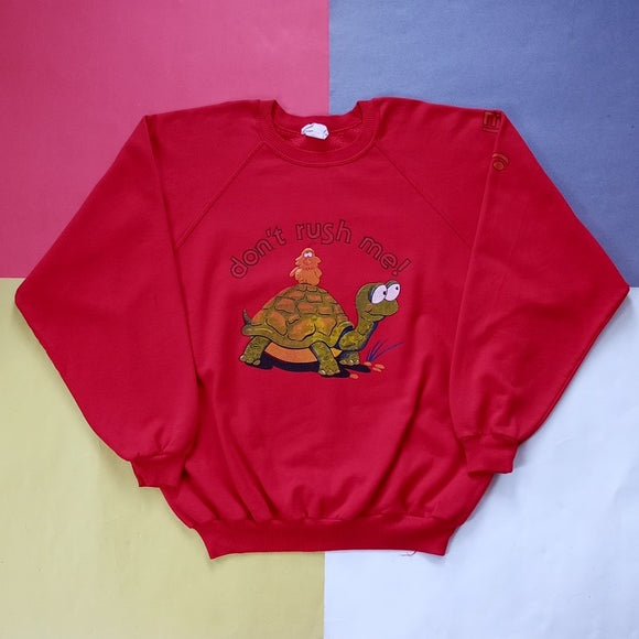 Vintage 1986 Don't Rush Me Bird Sitting On Turtle MegaSport Sweater Unisex