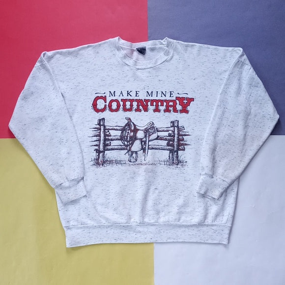 Vintage 1992 Make Wine Country Saddle On Fence Sweater Unisex