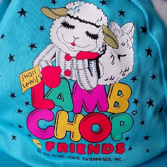 Vintage 1993 Blue Lamb Chop Friends Cap with Ear Flaps Shari Lewis
