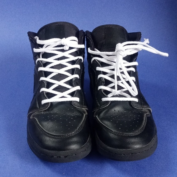 Jordan 1 Mid Deep Black Nubuck Swoosh (GS) 554725-090