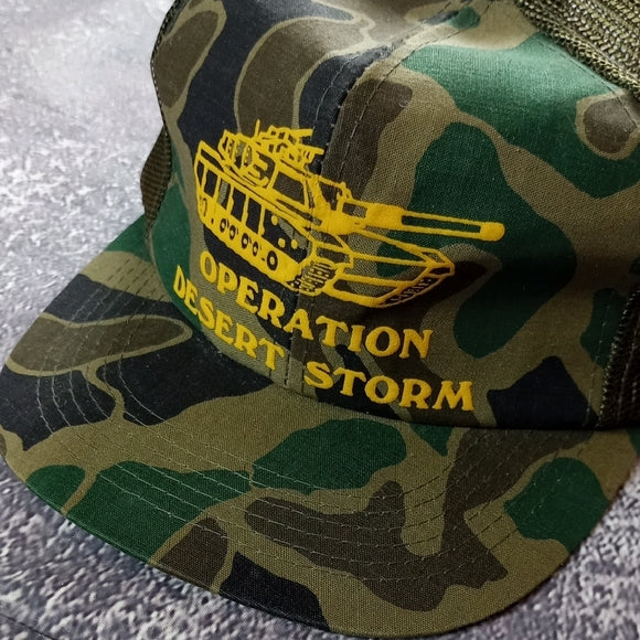VINTAGE 90s Camouflage Operation Desert Storm Cap