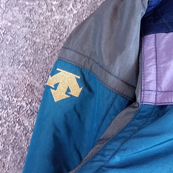 Vintage 90s Descente Funky Colour Block Winter Jacket Two-Tone Purple Blue