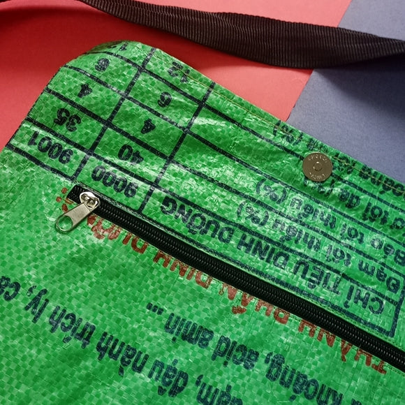 Handmade Catfish Gecko Traders 100% Recycled Material Messenger Bag