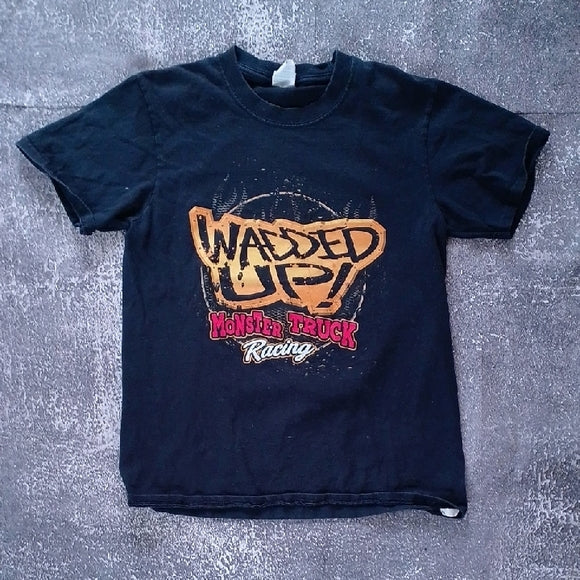 Wadded Up Monster Truck Racing Black T-Shirt