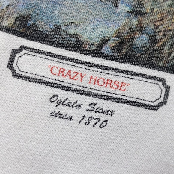 Vintage 1990s Crazy Horse Oglala Sioux 1870 James Hutchingson Crewneck