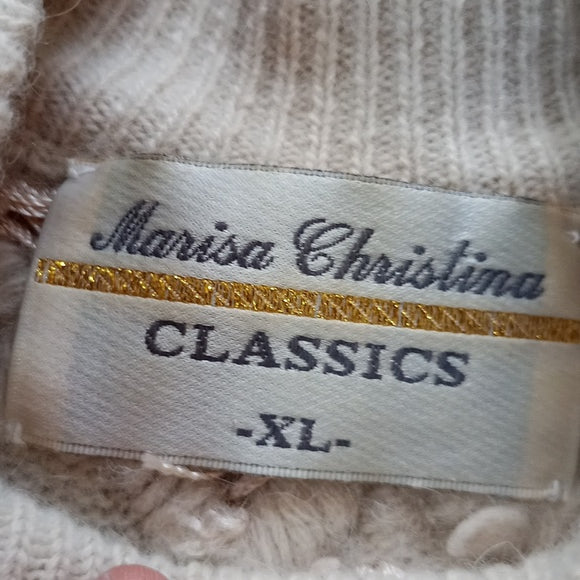 Vintage Marisa Christina Lamswool Emboreedred And Beeded Crewneck Sweater