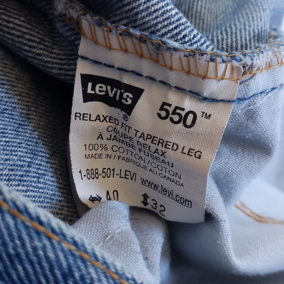 Vintage Levi's 550 Denim Blue Jeans High Waist Made In Canada