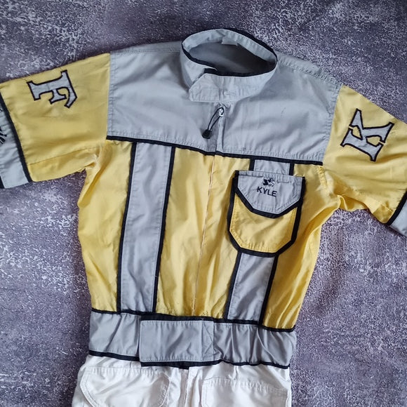 Vintage Harness Horse Racing Suit Jumpsuit Stars Super Dave Kyle Forgie