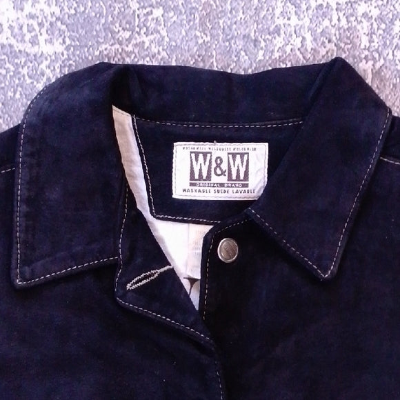 SKOTTS SUEDE WASH & WEAR LEATHER BLACK VEST