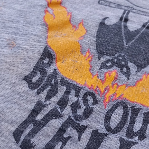 Vintage Bats Outa Hells Bat & Baseball Bat Single Stitch T-Shirt