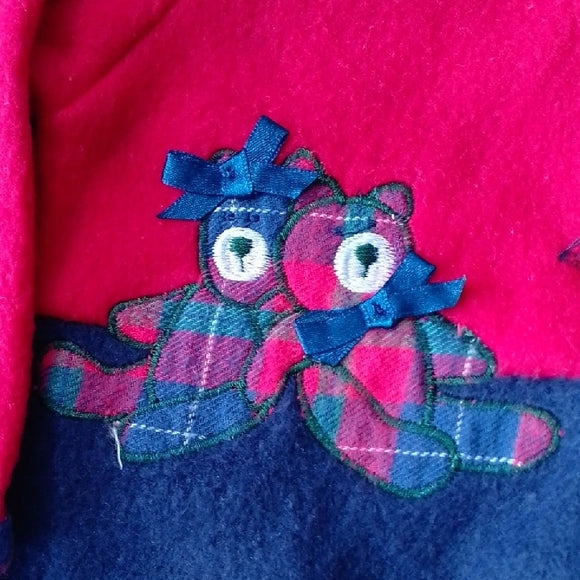 Red and Blue Teddybears Cardigan