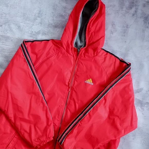 Vintage 90s Adidas Stripes RED/Yellow Essential Winter Jacket UNISEX