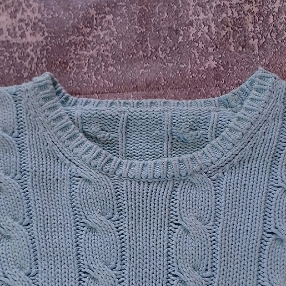VINTAGE '90s Women's Blue Cable Knit Sweater