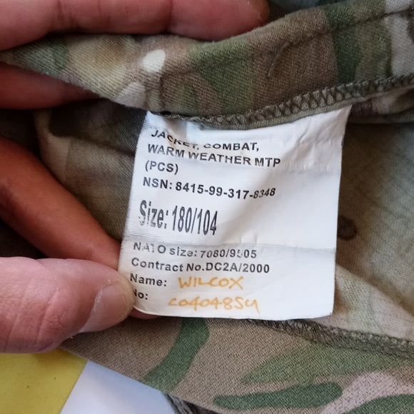 Camouflage Military Army Jacket Combat Warm weather MTP 8415-99-317-8348