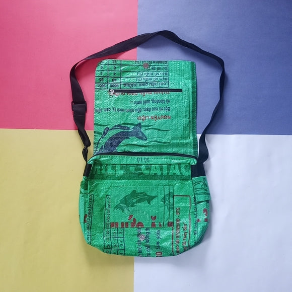 Handmade Catfish Gecko Traders 100% Recycled Material Messenger Bag