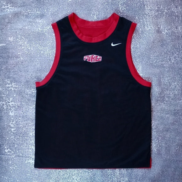 Vintage Y2K Nike FORCE Black and Red Reversible Jersey Tank Top