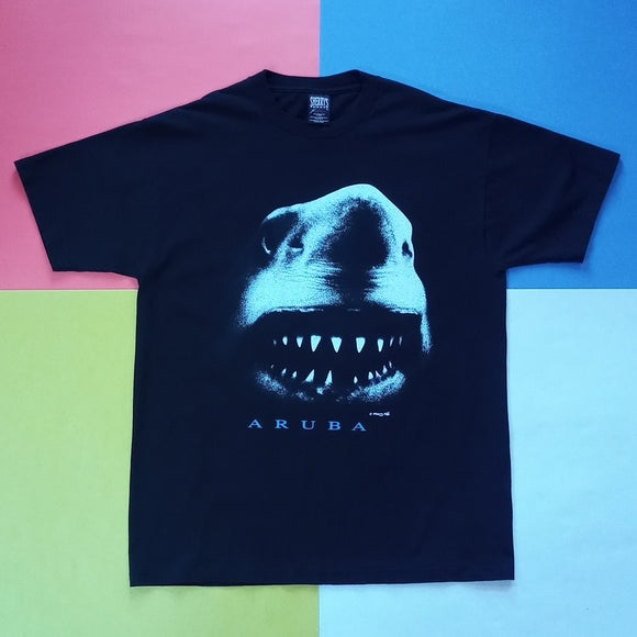 Vintage 90s Giant Shark Head Aruba Sherry's Best Graphic Single Stitch T-Shirt