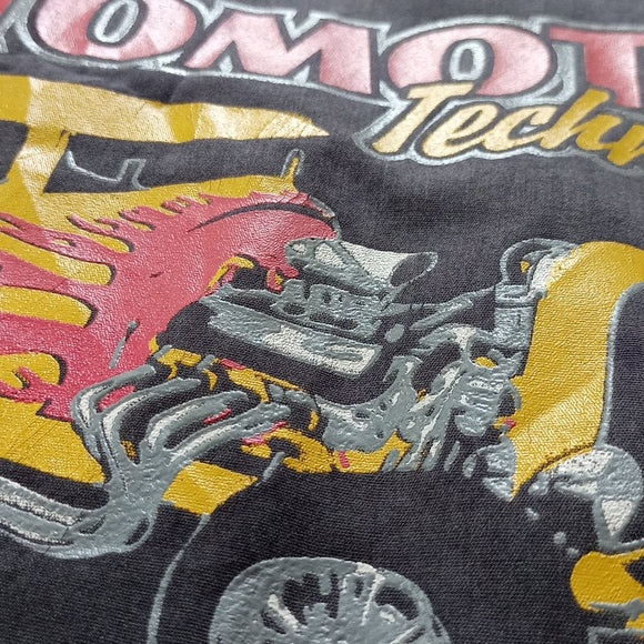 Vintage Distressed Hotrod Automotive Technology graphic Button-Up Jacket