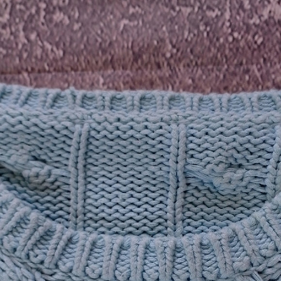 VINTAGE '90s Women's Blue Cable Knit Sweater