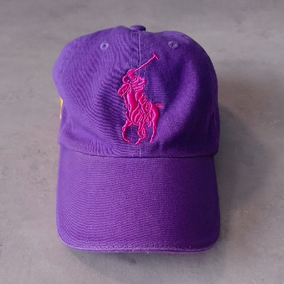Purple Polo Ralph Lauren Fragrances Cap with Pink Logo #4