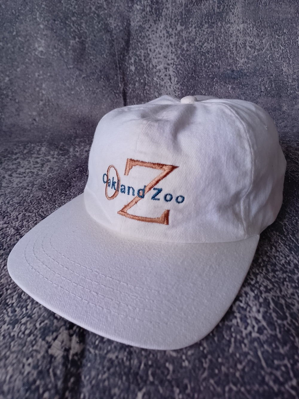 Vintage Oakland Zoo Embroidered White Baseball Cap